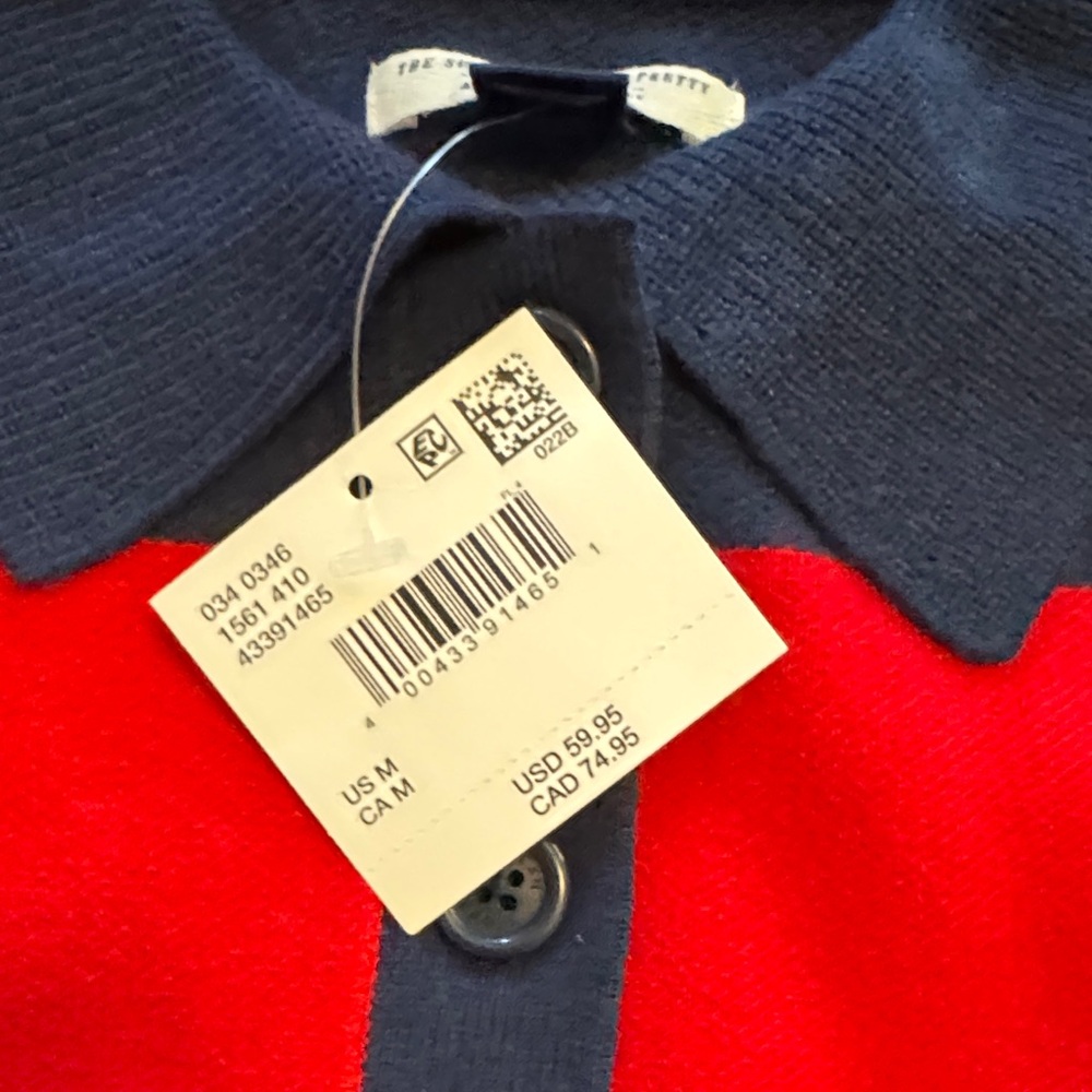 NWT American Eagle Outfitters Red and Blue Striped Sweater - Picture 4 of 9